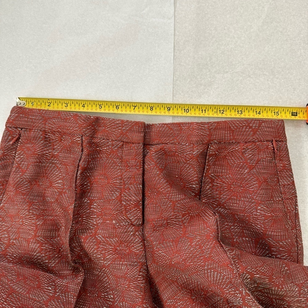 Worth New York Rust Tapestry Print Pants, zippered pockets, Fully Lined, Size 6 - Picture 9 of 14